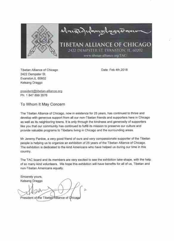 TAC Exhibition Endorsement letter